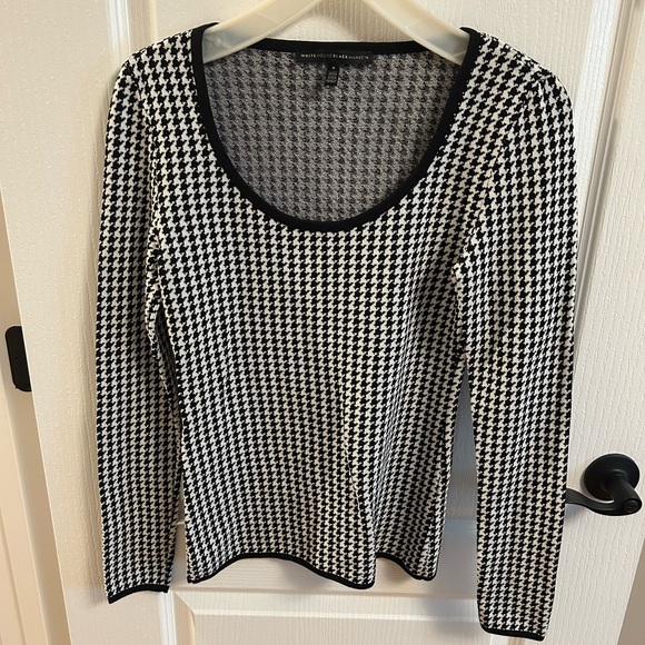 White House Black Market Tops - White House Black Market Monochrome Knit Top